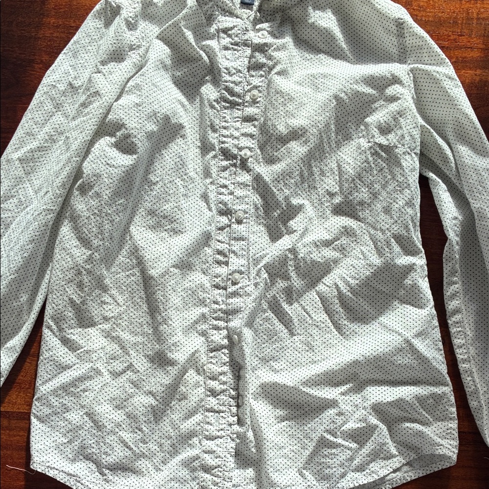 Tommy Hilfiger Cream Shirt with Navy Dot Print
